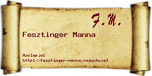 Fesztinger Manna névjegykártya